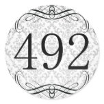 492 Area Code Round Sticker