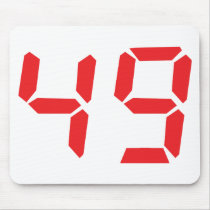 49 fourty-nine red alarm clock digital number mouse pad