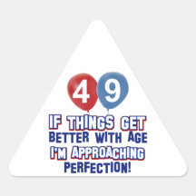 49th year old birthday design triangle stickers