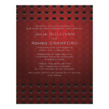 4.25" x 5.5" Red Elegant Modern Simple Plain Custom Invitations