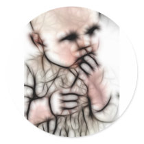 4 - Baby Dark Gear Round Stickers