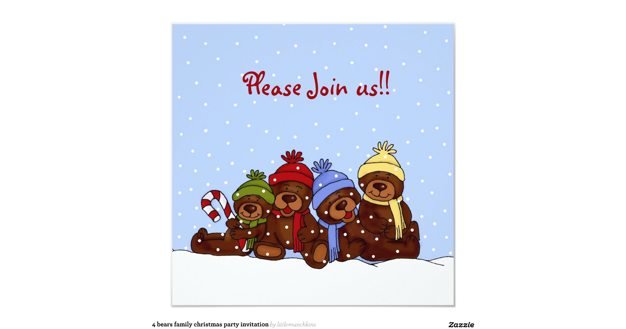 4 bears family christmas party invitation zazzle 4 bears family christmas party invitation zazzle