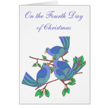 4 Calling Birds Greeting Cards