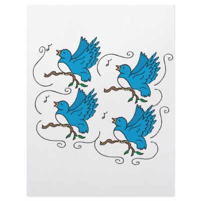 4 Calling Birds Personalized Letterhead by BrandyHouse