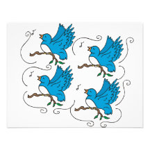 4 Calling Birds Personalized Invites