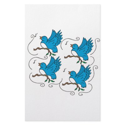 4 Calling Birds Personalized Stationery by BrandyHouse