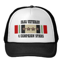 4 CAMPAIGN STARS / HAT / IRAQ VETERAN