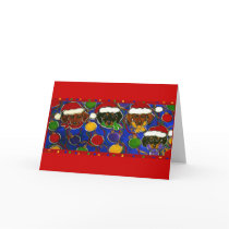 4 Christmas Doxies Card