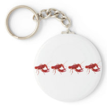 4 cooked crawfish key chains