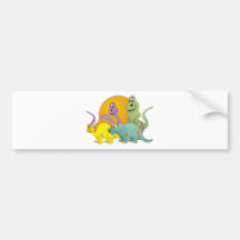 4 Dinosaur Friends Bumper Stickers