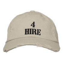 4 hire embroidered baseball caps