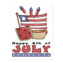 4 juillet heureux carte postale