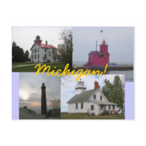 4 Lake Michigan Lighthouses Postcards