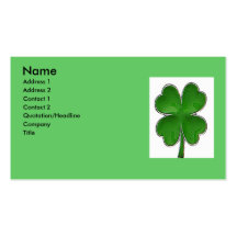 4 Leaf clover Profile Card Business Card Template