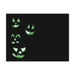 4 Lit Jack-O-Lanterns - Green