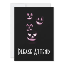 4 Lit Jack-O-Lanterns - Pink Halloween