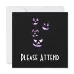 4 Lit Jack-O-Lanterns - Purple