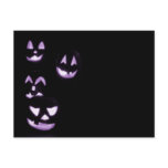 4 Lit Jack-O-Lanterns - Purple