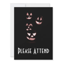4 Lit Jack-O-Lanterns - Red Halloween