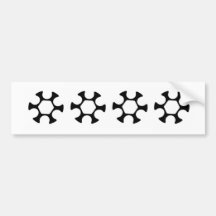 4 moons black on white bumper stickers