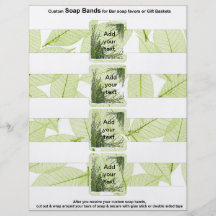 4 per sheet Bar Soap Band Leaves Paper Party Favou Full Color Flyer