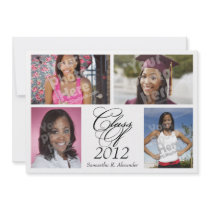 4-Photo Collage Custom Graduation Announcement