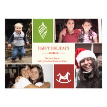4 photo grid collage favourite things Christmas re Personalized Invitation