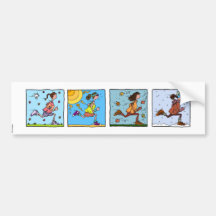 4 season runner woman bumper stickers