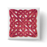 4 square-red glass pinback buttons