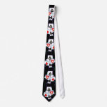 4 Suits Card Design on Black Neck Ties