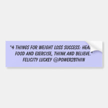 4 Things for Weight Loss Success Bumper Sticker