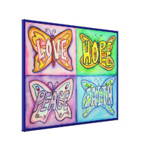4 Words Butterfly Wings Wrapped Canvas Painting Stretched Canvas Prints