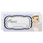 4"x9" Gift Certificate Blue Damask Spa Massage rack cards