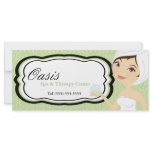 4"x9" Gift Certificate Green Damask Spa Massage rack cards