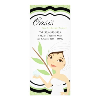 4"x9" Price List Green Damask Spa Massage by thepapergenius