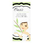 4"x9" Price List Green Damask Spa Massage rack cards