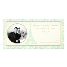 4 x 8 Engagement Photo Announcement Damask Paris Photo Cards