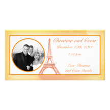4 x 8 Engagement Photo Announcement Paris Peach Photo Card