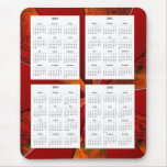 4 Year calendar (2012-2015) on White Red Design Ba mousepads