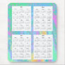 4 Year calendar on Colorful Pastel Design Backgrd. Mousepad