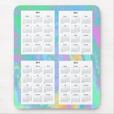 4 Year calendar on Colourful Pastel Design Backgrd by Lynnes_creations