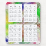 4 Year calendar on Fuzzy Colors Design Backgrd. Mousepad
