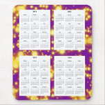 4 Year calendar on Purple Sparks Design Backgrd. mousepads