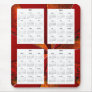 4 Year calendar on White Red Design Backgrd. Mousepads