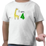 4 year old birthday boy/girl gift (cute giraffe) t shirts