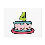 4 Year Old Birthday Cake Post Card