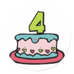 4 Year Old Birthday Cake stickers