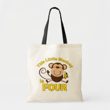 4ème garçon d'anniversaire de petit singe sac