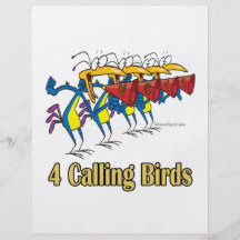 4ème quatrième jour de quatre oiseaux appelants de tract customisé