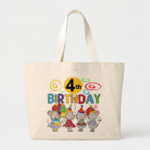 4èmes T-shirts et cadeaux d'anniversaire de souris Sac